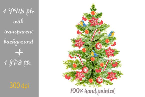 Bringing Festive Charm to Life with Christmas Tree Watercolor Poinsettia PNG