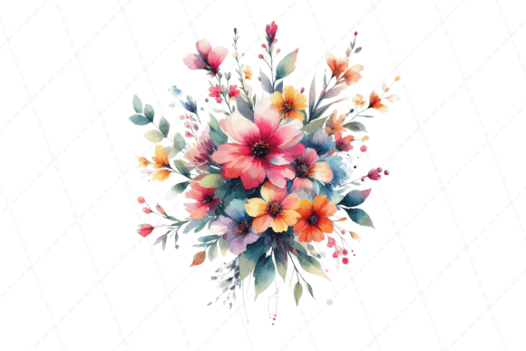 Elevate Designs with Watercolor Clip Art Floral Arrangement