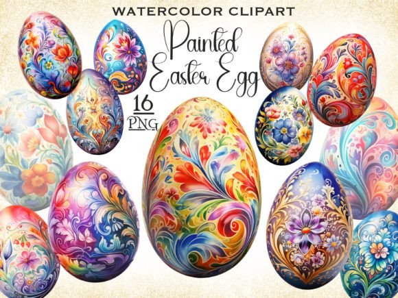Elevate Your Spring Designs with a Premium Painted Easter Egg PNG Bundle