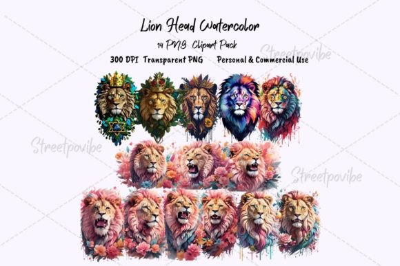 Evaluating the Lion Head Watercolor Clipart PNG Pack for Professional and Personal Design Projects