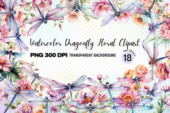 Integrating Watercolor Dragonfly Floral Clipart into Professional Creative Workflows