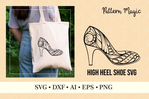 Intricate High Heel Shoe SVG for Elegant Designs