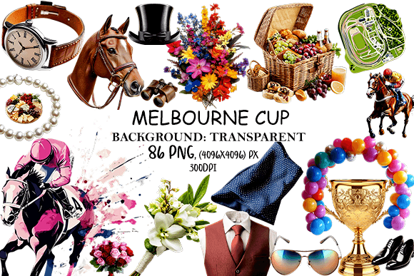 Melbourne Cup Clipart Bundle for Pro Designs