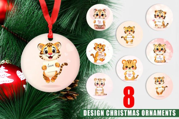 Ornament Valentine Tiger Cartoon: Festive DIY Decor