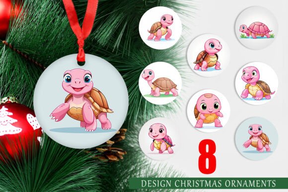 Pink Turtle Ornaments: Valentine & Holiday Designs