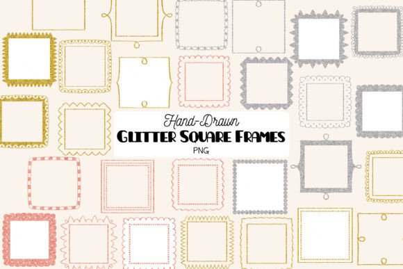 Strategic Design Decisions: Leveraging Glitter Square Frames Hand Drawn Borde for Brand Elevation