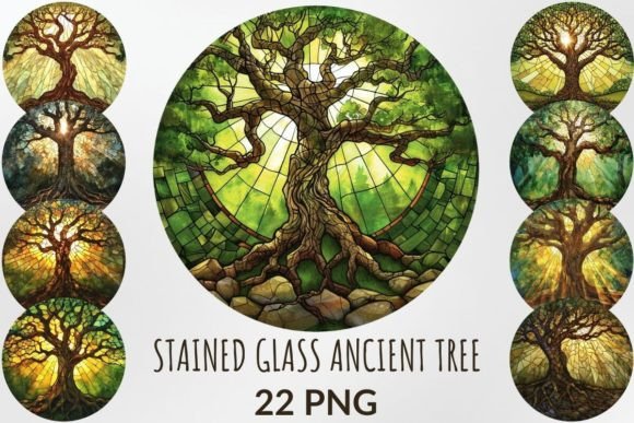 Strategic Visual Positioning with Stained Glass Ancient Tree Sublimation