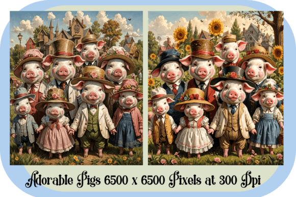 The Artistic Renaissance of Porktown Promenade: A Swine Soirée in Victorian Splendor