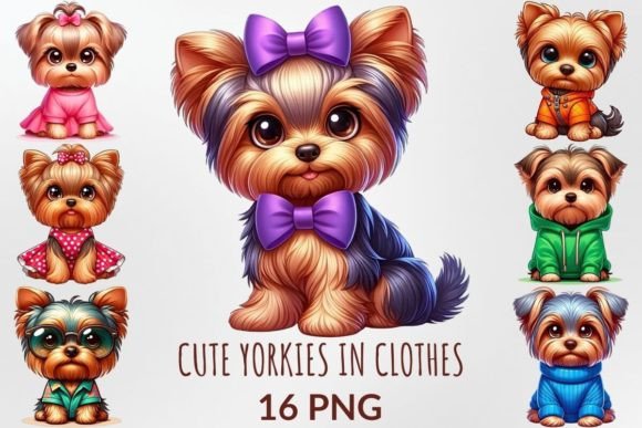Unleashing Creativity with the Cute Yorkies in Clothes Sublimation Pack