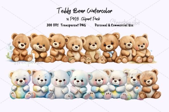 Unlocking Creative Potential with the Teddy Bear Watercolor Clipart PNG Pack