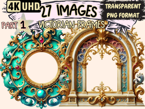 Unlocking Timeless Elegance with Victorian Frames Clipart P1