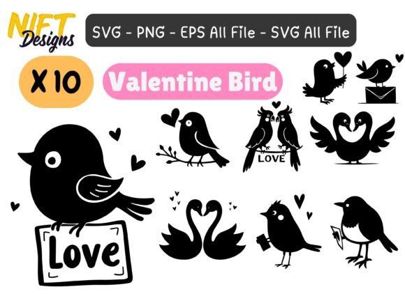 Valentine Bird Silhouettes: Love in Flight Designs