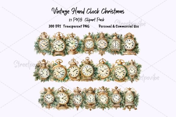 Vintage Christmas Clock Watercolor PNG: A Designer's Guide