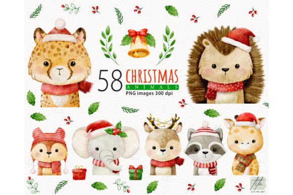 Watercolor Christmas Animal Design Guide